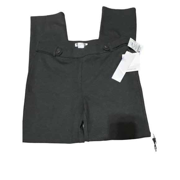 89th + Madison Women's Black Rayon Blend Ankle Pants Comfort Waist Stretchy M/M - Picture 2 of 6